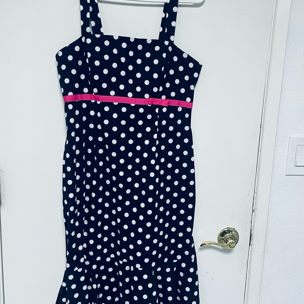 Polka Dot Dress with Pink Accent
